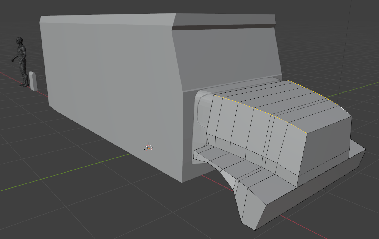 Image showing the first stage of blocking out thee model of an armored car.